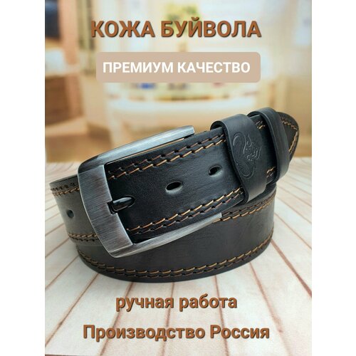 фото Ремень remart для мужчин, размер 105-125, черный с двойной строчкой