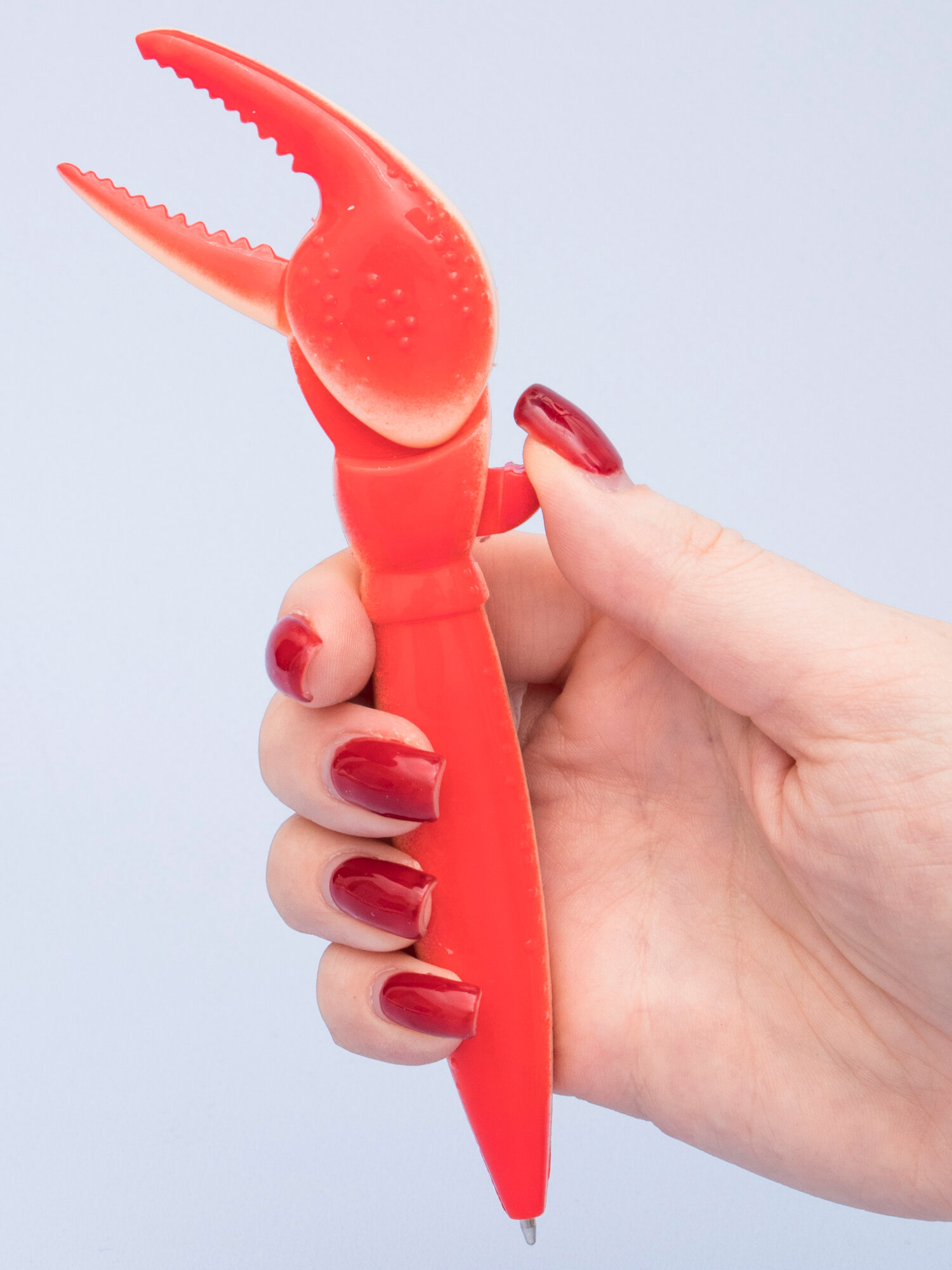 Ручка игрушка  Клешня Краба  кусака  шариковая  синяя  детская с приколом  подарок мальчику