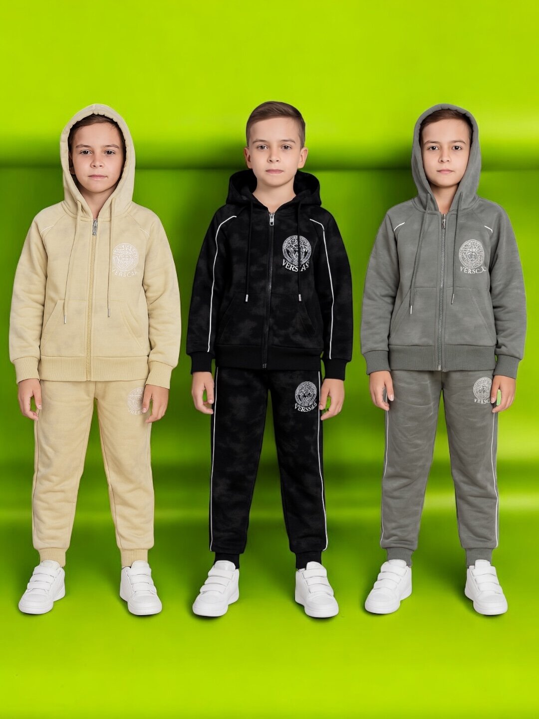 Костюм спортивный  миу и версаче, размер M, серый — фото 1