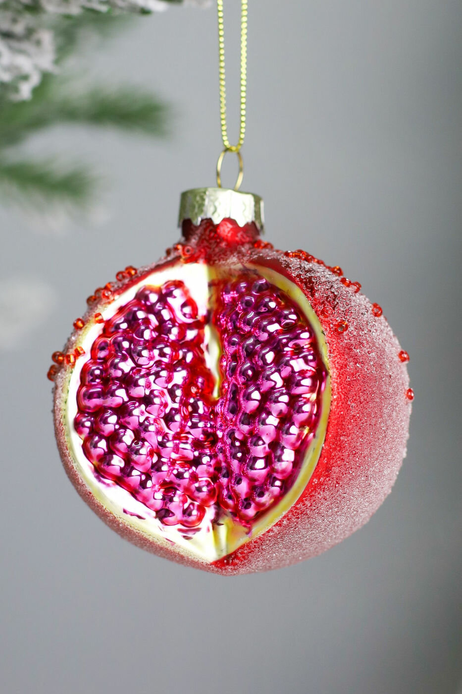 Ёлочная игрушка изысканный гранат, стекло, 7 см, Edelman 1181746