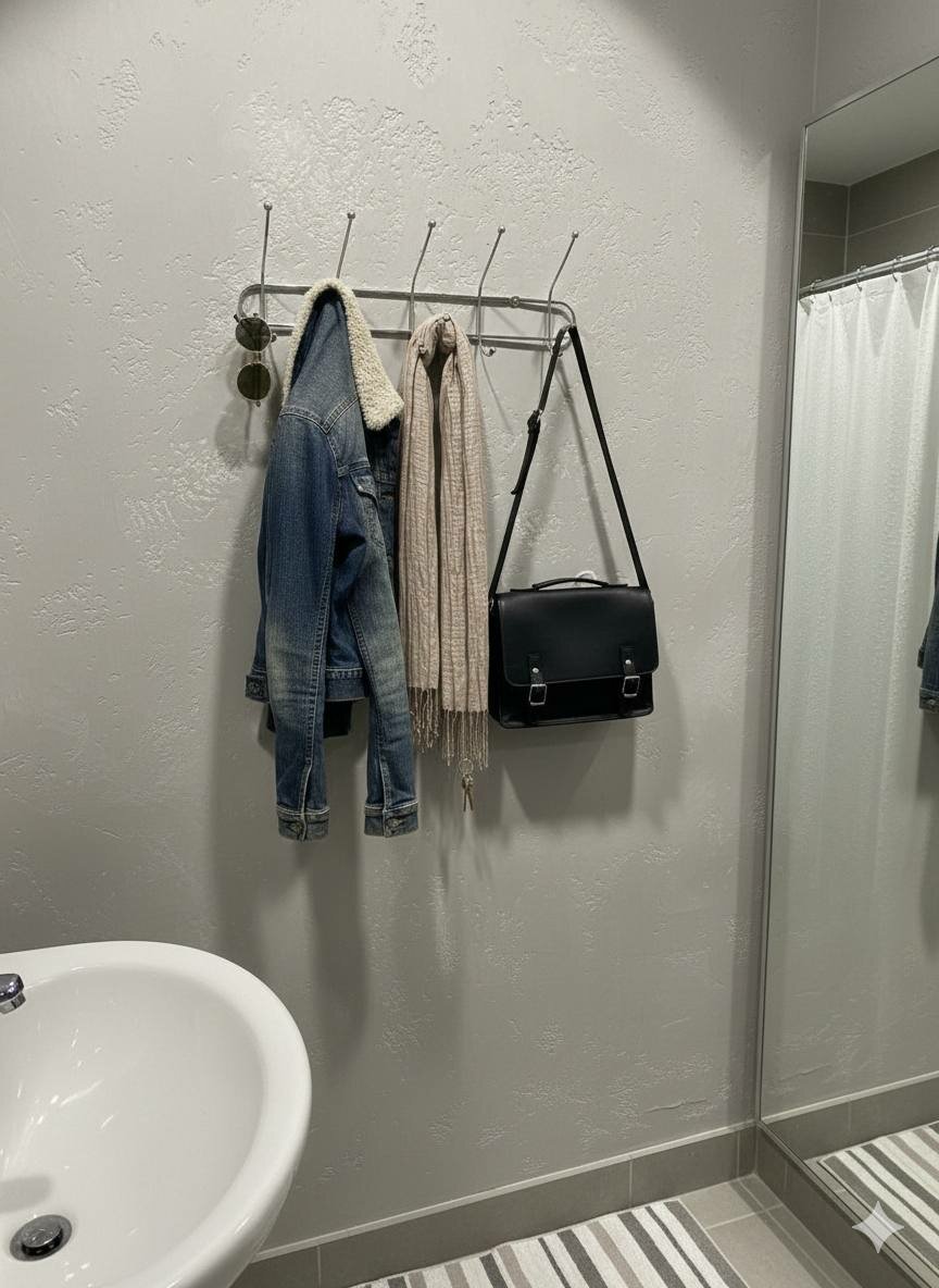 Металлическая настенная вешалка 5 крючков Современная и прочная металлическая вешалка