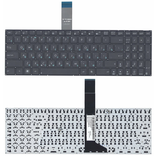 Клавиатура для Asus 90NB02G1-R31RU0, русская, черная, плоский Enter