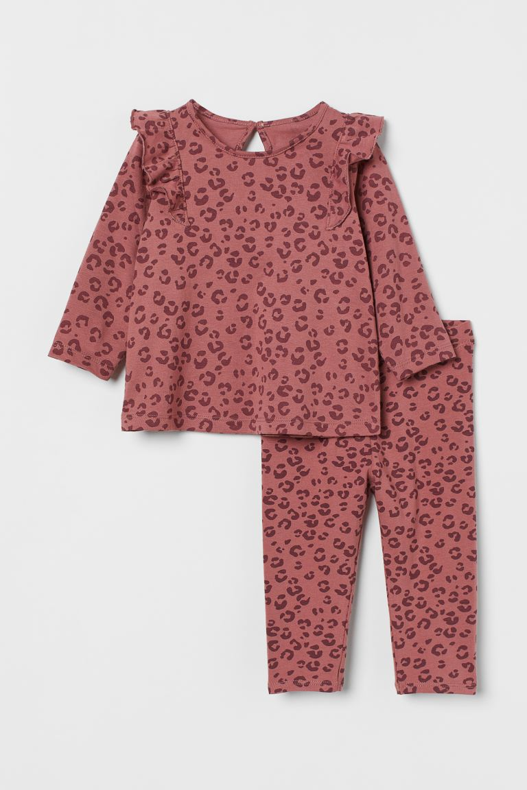 Лонгслив и Брюки H&M для девочек, цвет Розовый; размер 68