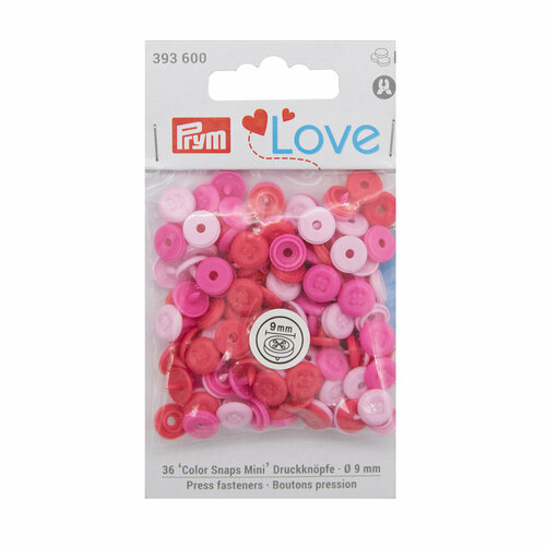 Серия Prym Love - Набор кнопок Color Snaps Mini с имитацией стежка, диаметр 9мм, Prym, 393600