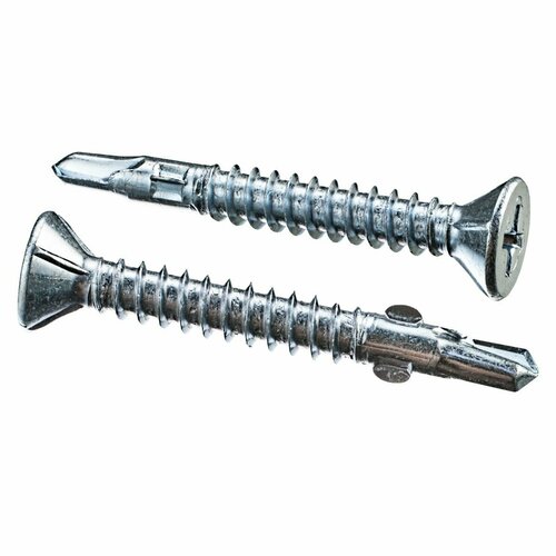 Саморез флюгельный для крепления дерева к металлу закрути-забей, потайная шляпка, шлиц PH2, сверло, 4,8х50 мм (150 шт.)