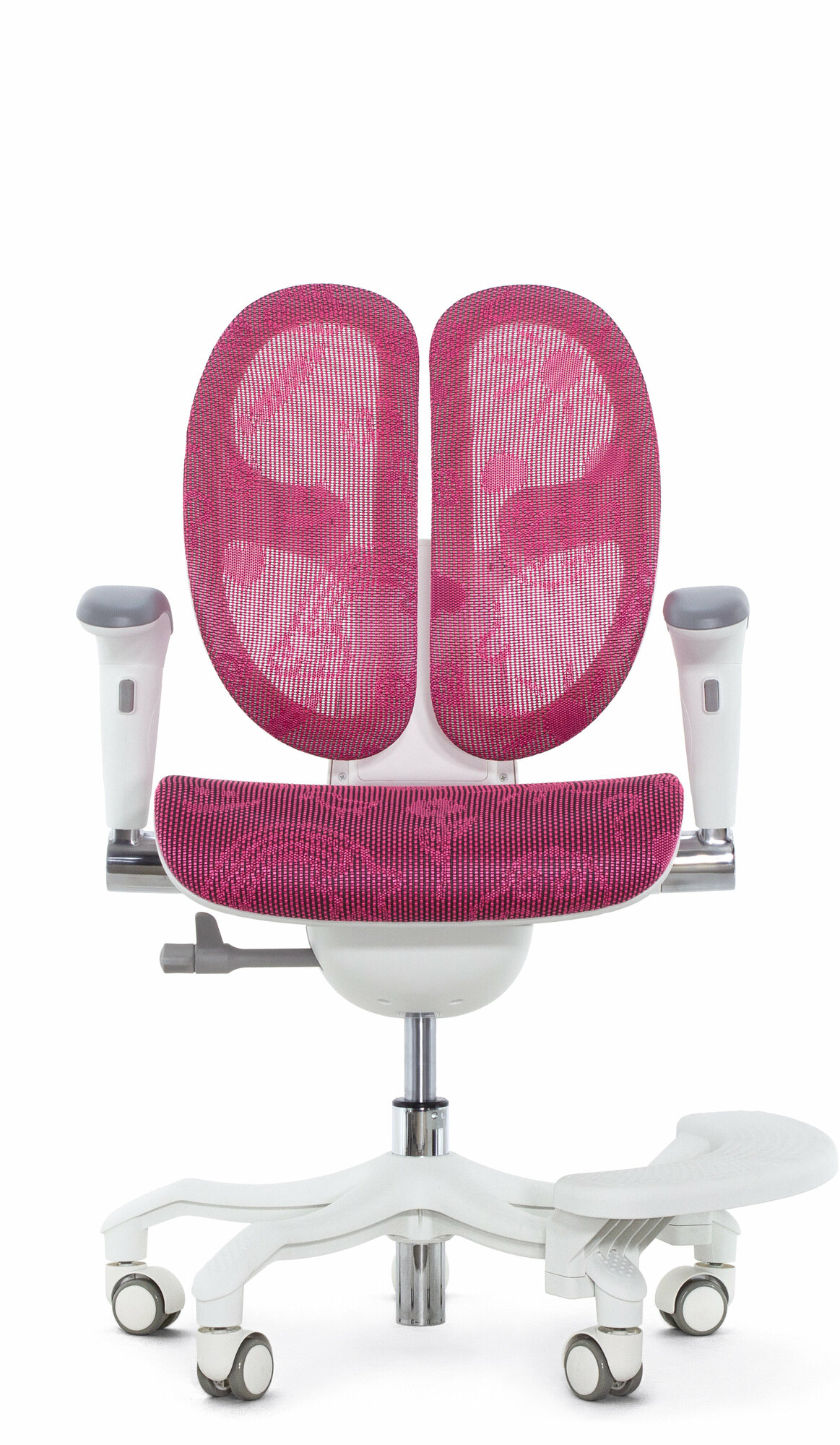 Детское эргономичное кресло EXPERT ORTO каркас светлый, сетка розовый