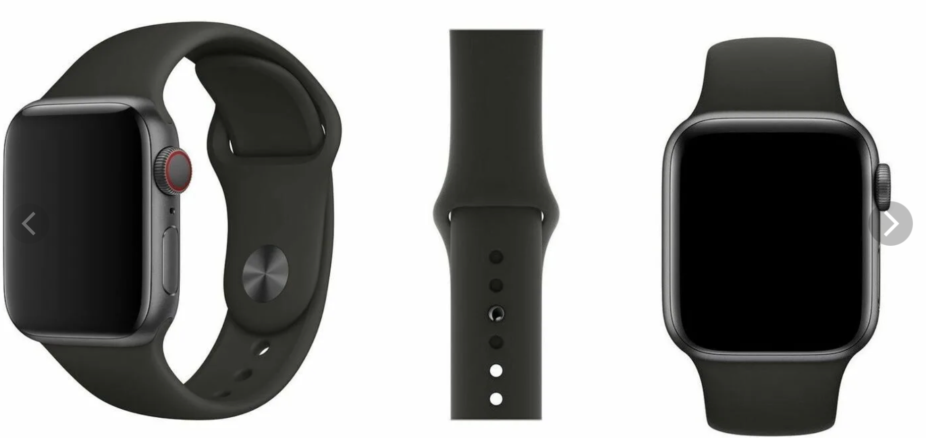 Ремешок для Apple Watch 42/44 мм силикон (черный)