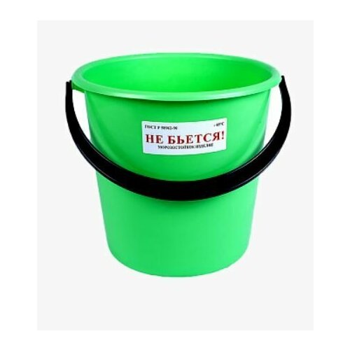 Ведро 10 л пластиковое круглое зеленое 840₽