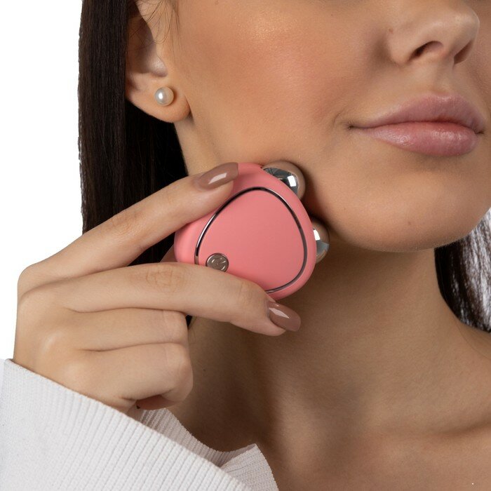 Массажёр для лица LMZ-001, микротоковый, розовый, от USB