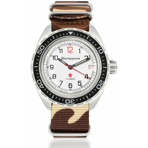 Наручные часы Восток Командирские, коричневый наручные часы восток командирские 020712 серебряный белый