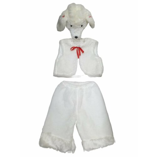 фото Карнавальный костюм "пудель" размер 110 - 56, цвет белый батик