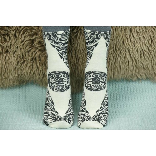 фото Носки шерстянки, размер 35/38, черный, белый