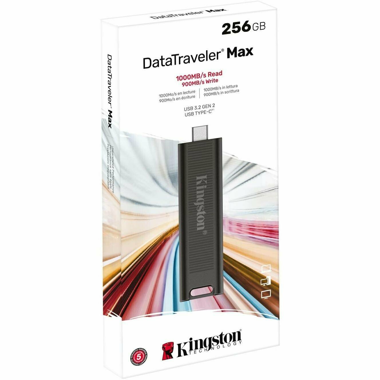 USB Flash Drive 256Gb - Kingston DataTraveler Max USB 3.2 Gen 2 / USB Type-C DTMAX/256GB