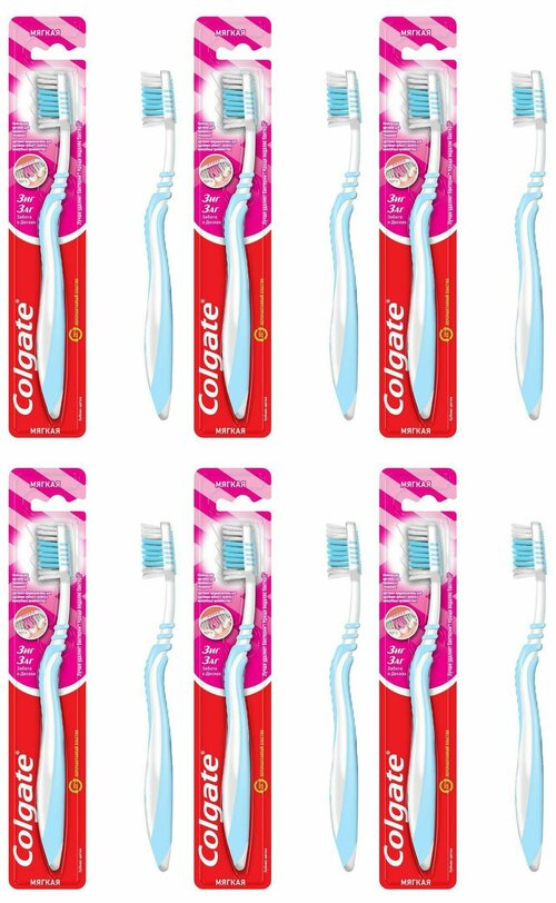 Colgate Зубная щетка Zig-Zag Plus мягкой жесткости, 6 уп.