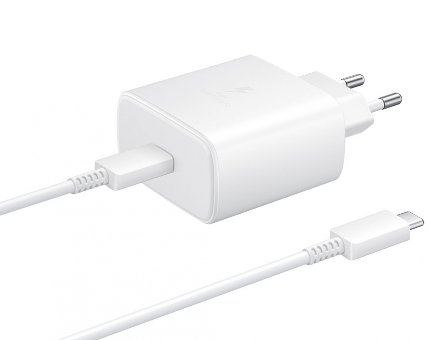 фото Сетевое зарядное устройство для Samsung с кабелем USB Type-C / Адаптер питания Super Fast Charging / Быстрая зарядка 45W