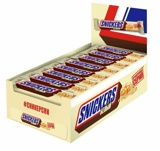 M.Snickers Super Белый шоколадный батончик 80г