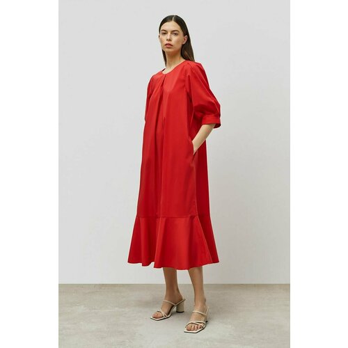 фото Платье baon, трапециевидный силуэт, миди, размер 48, красный