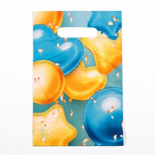 Пакет Шарики в подарок полиэтиленовый с вырубной ручкой 20х30 см 30 мкм набор 20 штук 682₽