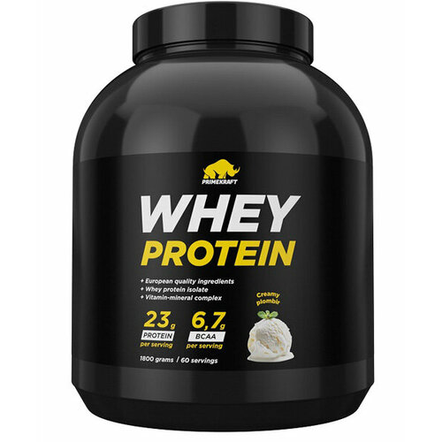Сывороточный протеин Prime Kraft Whey Protein 1800 г, 60 порций (Сливочный пломбир)