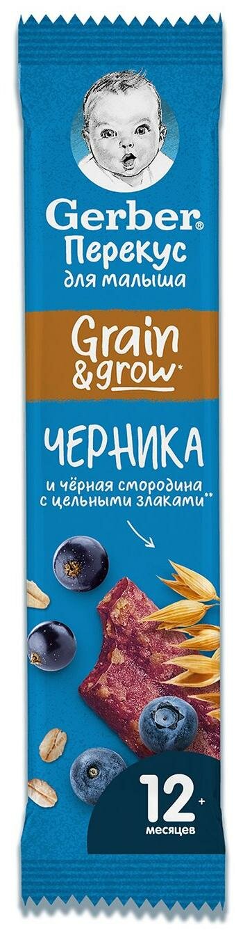 GERBER Батончик Фруктово-Злаковый Черника и Черная Смородина {c 1 года} 25г.