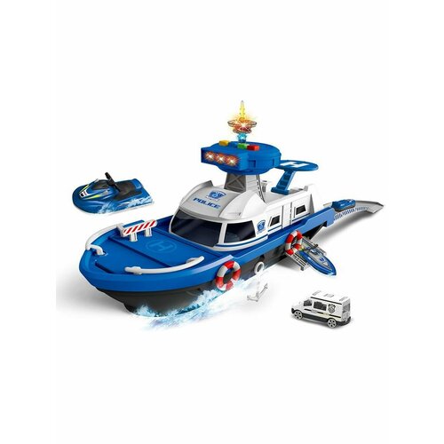 Набор машинок - Полиция, с водным транспортом, пластиковый, 1 комплект