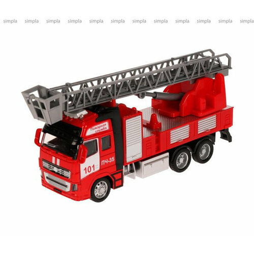 Машина металл свет-звук пожарная машина 21 см, подв. дет, инерц, кор. Технопарк в кор.2*36шт