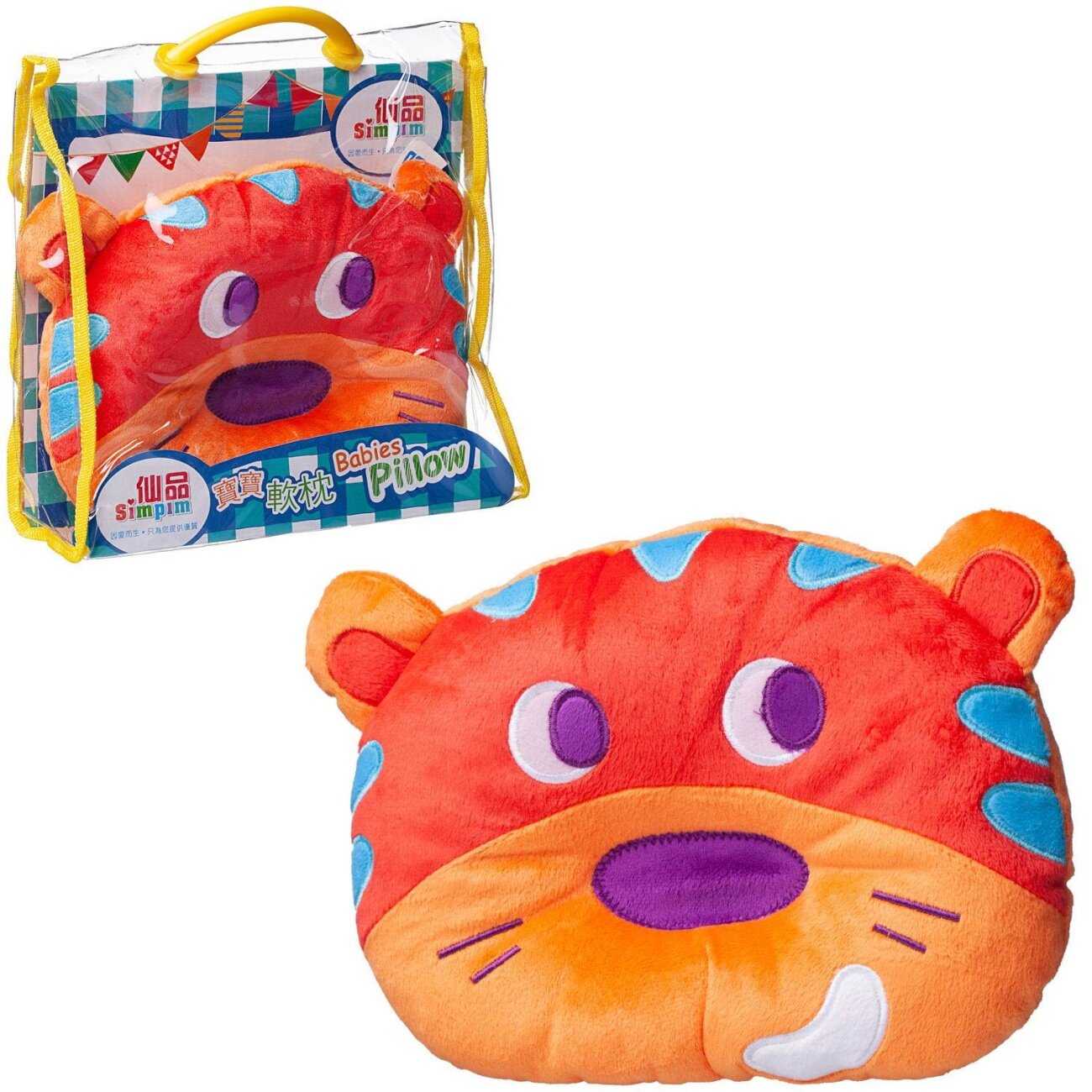 фото Детская подушка MERX Тигренок, 28х7х29 см, в сумочке MXS520-1/4/тигренок