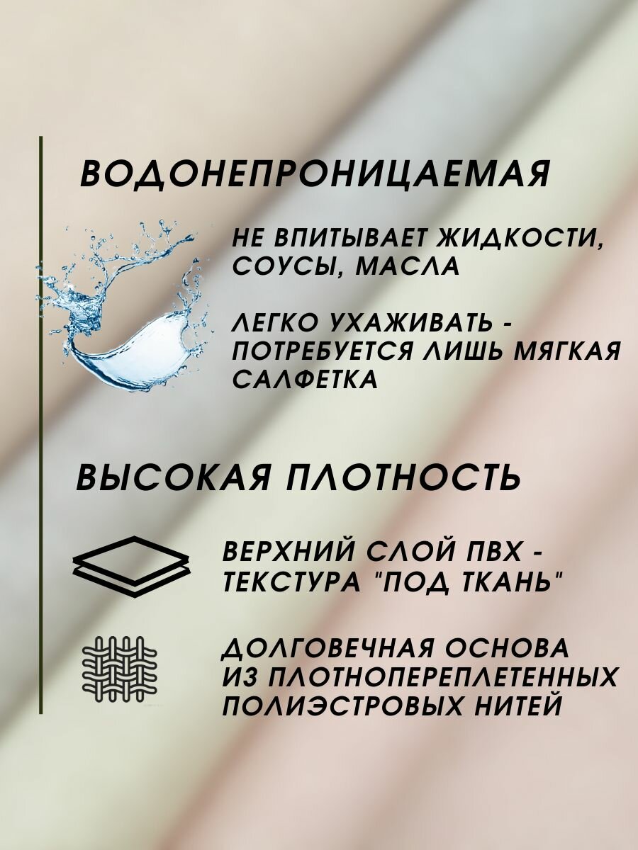 Скатерть "Reniola", ПВХ, водонепроницаемая,140х110 см, бирюзовая — фото 1