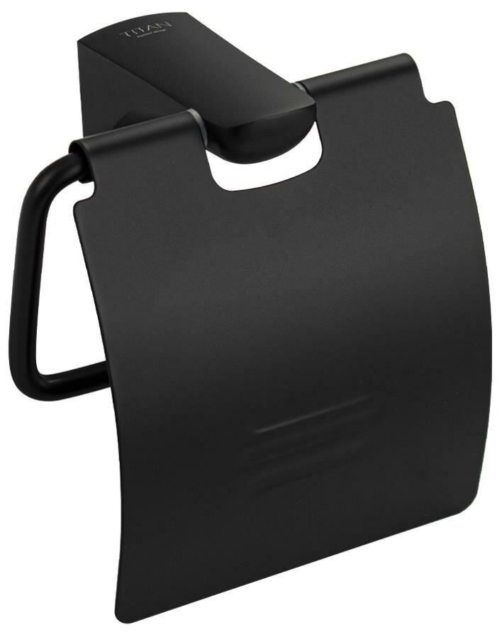 TITAN 76003 Держатель туалетной бумаги с экраном, чёрного цвета