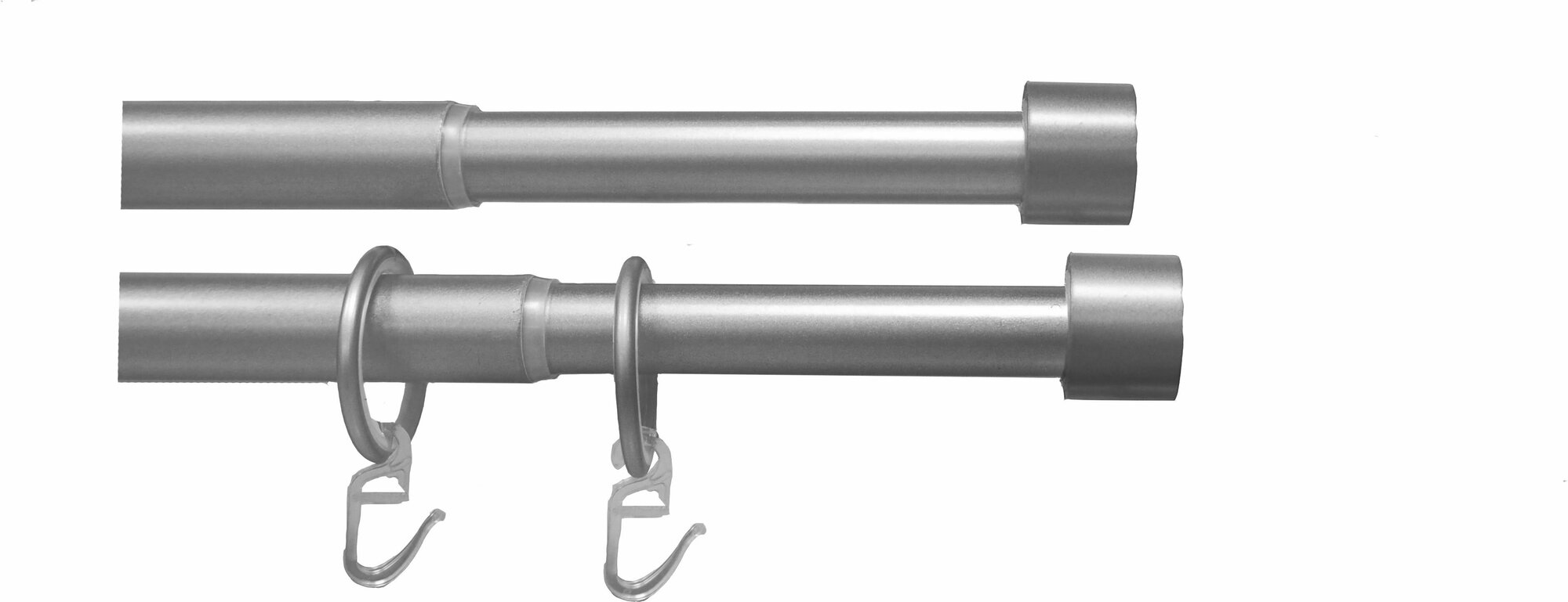 фото Карниз раздвиж 2Р Д16/19ЗАГЛ серебро