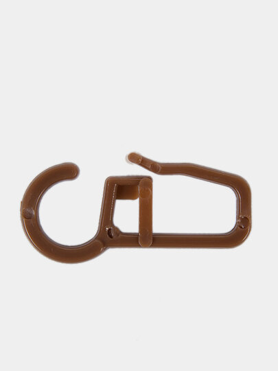 фото Крючок на кольцо для карнизов, коричневый, 28 мм, 20 штук