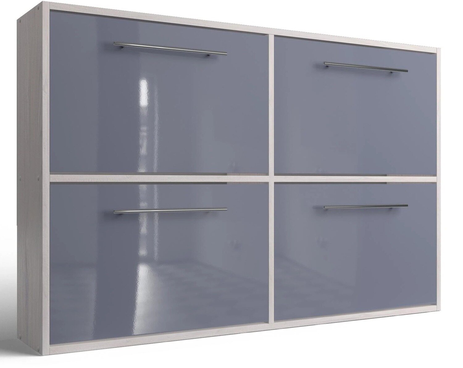 фото Обувница Комфорт Дженни 13 Корпус ЛДСП дуб сонома светлая/Фасад МДФ графит глянец