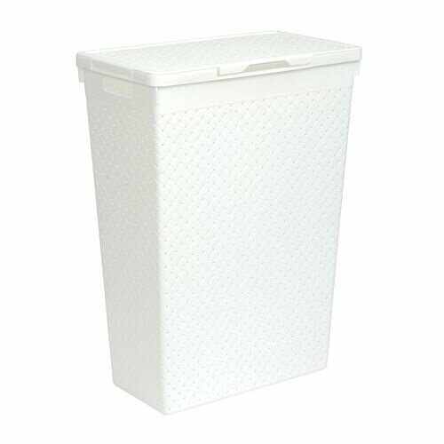 Корзина 50,0 л узкая для белья Береста, белый