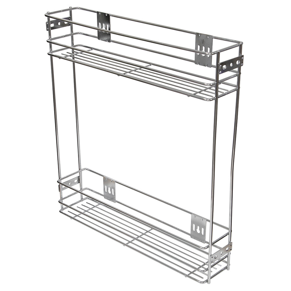 Корзина выдвижная в базу 150 мм с боковым креплением хром