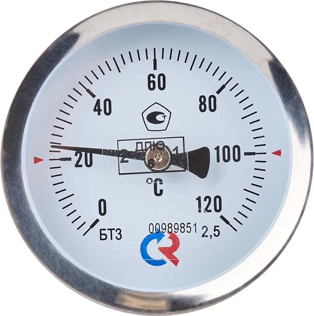 Термометр осевой Росма БТ-31.211 120С Дк63 1/2" шток 46 мм 00000002409