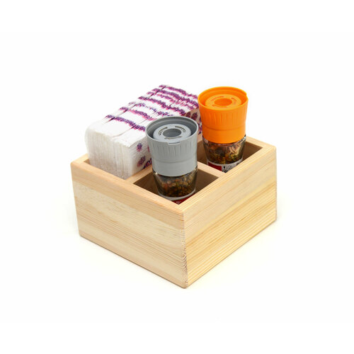 Ящик для хранения салфеток и специй. Органайзер для кухни на 3 отделения