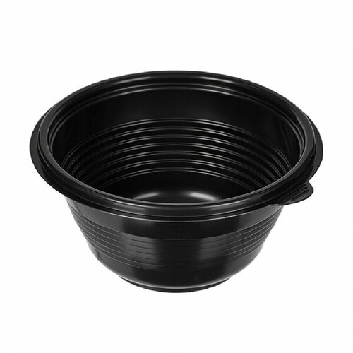 Контейнер для полуфабрикатов 540шт/ Контейнер для разогрева в СВЧ 500 мл, миска , d-142 мм, h-70 мм, чёрный, ПП, ПР-МС-500 540 штук