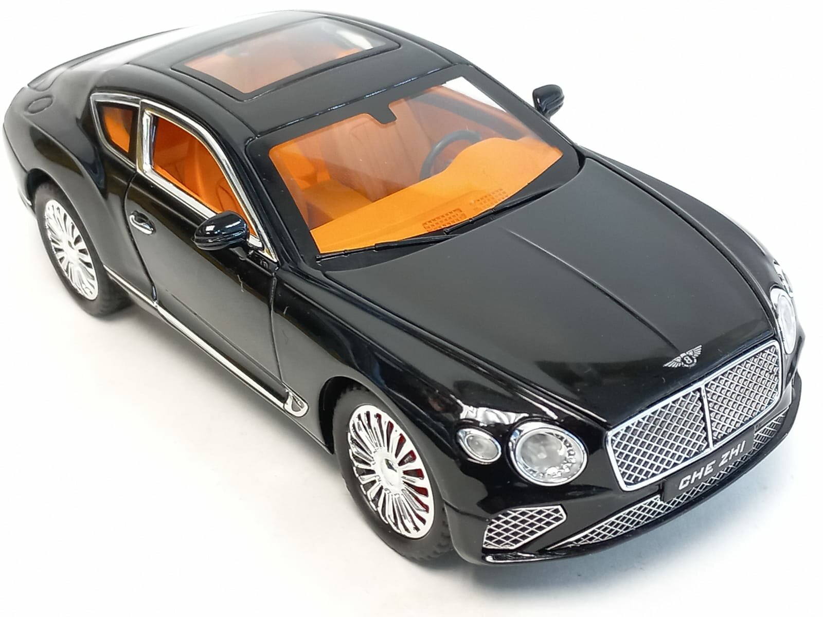 BentleyМашинка Continental GT с клаксоном металлическая, свет, звук, цвет черный