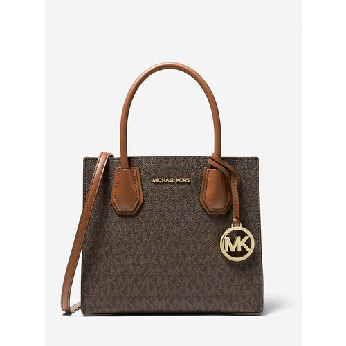 фото Сумка кросс-боди michael kors, фактура матовая, гладкая, перфорированная, рельефная, тиснение, коричневый