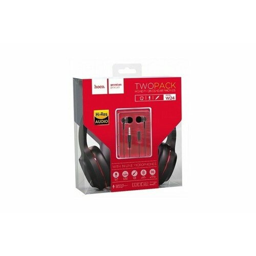 Стереонаушники Bluetooth полноразмерные HOCO W24 Enlighten 12м с микрофоном 12м красные 82000₽