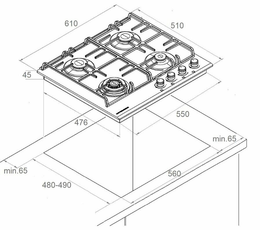 Встраиваемая газовая панель Kuppersberg - фото №16
