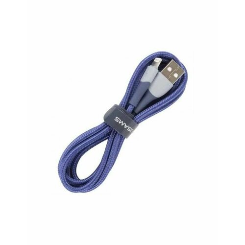 Дата-Кабель USAMS US-SJ541 U77 USB - Lightning, 2,4А, с подсветкой, нейлоновая оплетка (1,2 m), синий (SJ541USB02) дата кабель usams us sj541 u77 usb lightning 2 4а с подсветкой нейлоновая оплетка 1 2 m синий