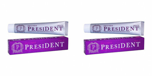 Зубная паста President, Exclusive, 75 гр, 2 шт