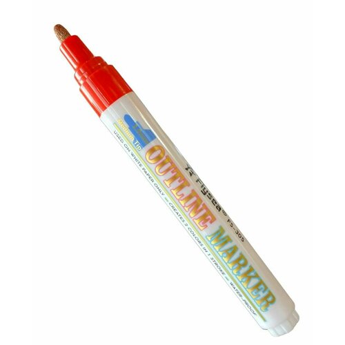 Маркер контурный Flysea Outline Marker FS-305 с золотым наконечником (2-4 мм), красный контур