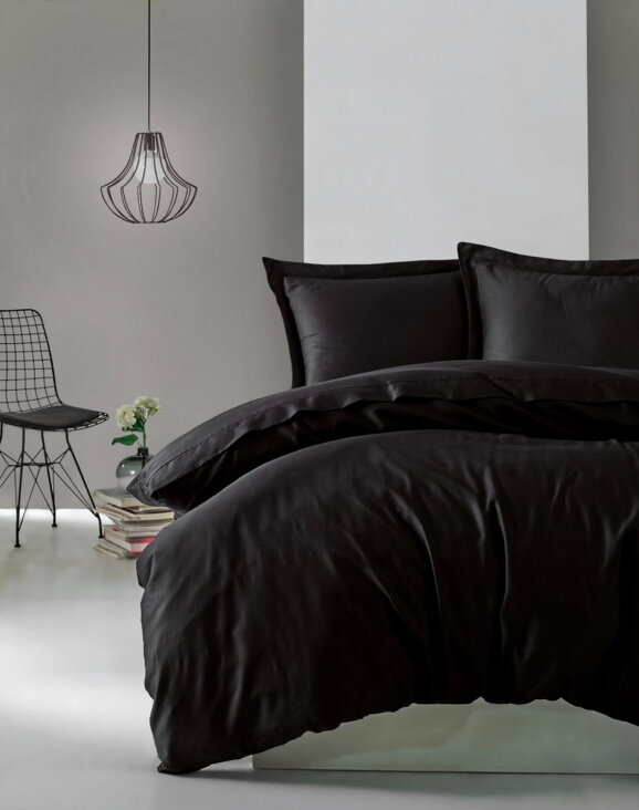 фото Комплект постельного белья "Гладкий элегант сатин", 2-спальный Евро, Турция