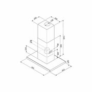 Купольная вытяжка Smeg KI 905 NXE2, цвет корпуса серебристый, цвет окантовки/панели черный