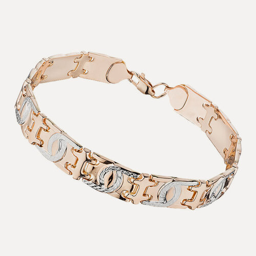 Изображение товара Браслет-цепочка, славянский оберег, красное, комбинированное золото, 585 проба, родирование