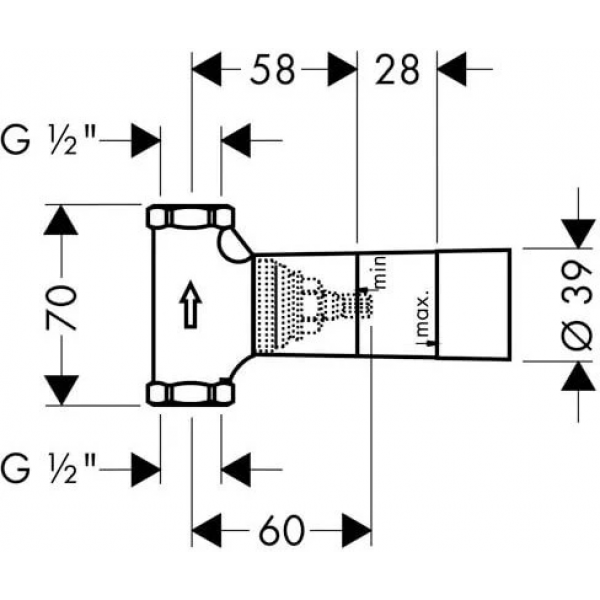 Hansgrohe Скрытая часть запорного вентиля Hansgrohe 15970180 (шпиндельная) 3/4