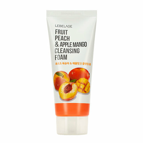 Lebelage~Очищающая пенка для умывания с экстрактом персика и манго~Cleansing Foam Peach Apple Mango