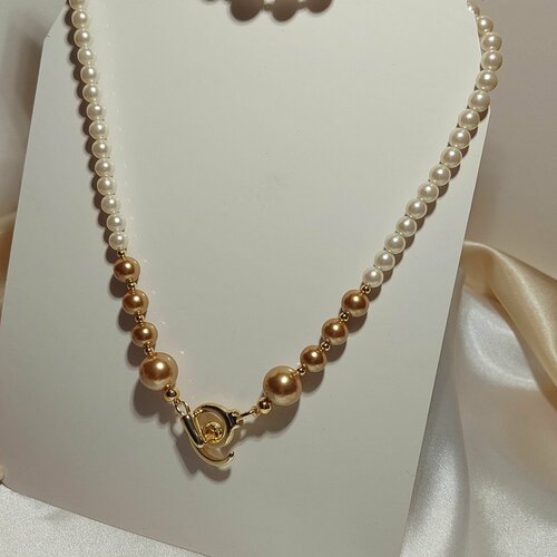 Колье, длина 50 см, золотой